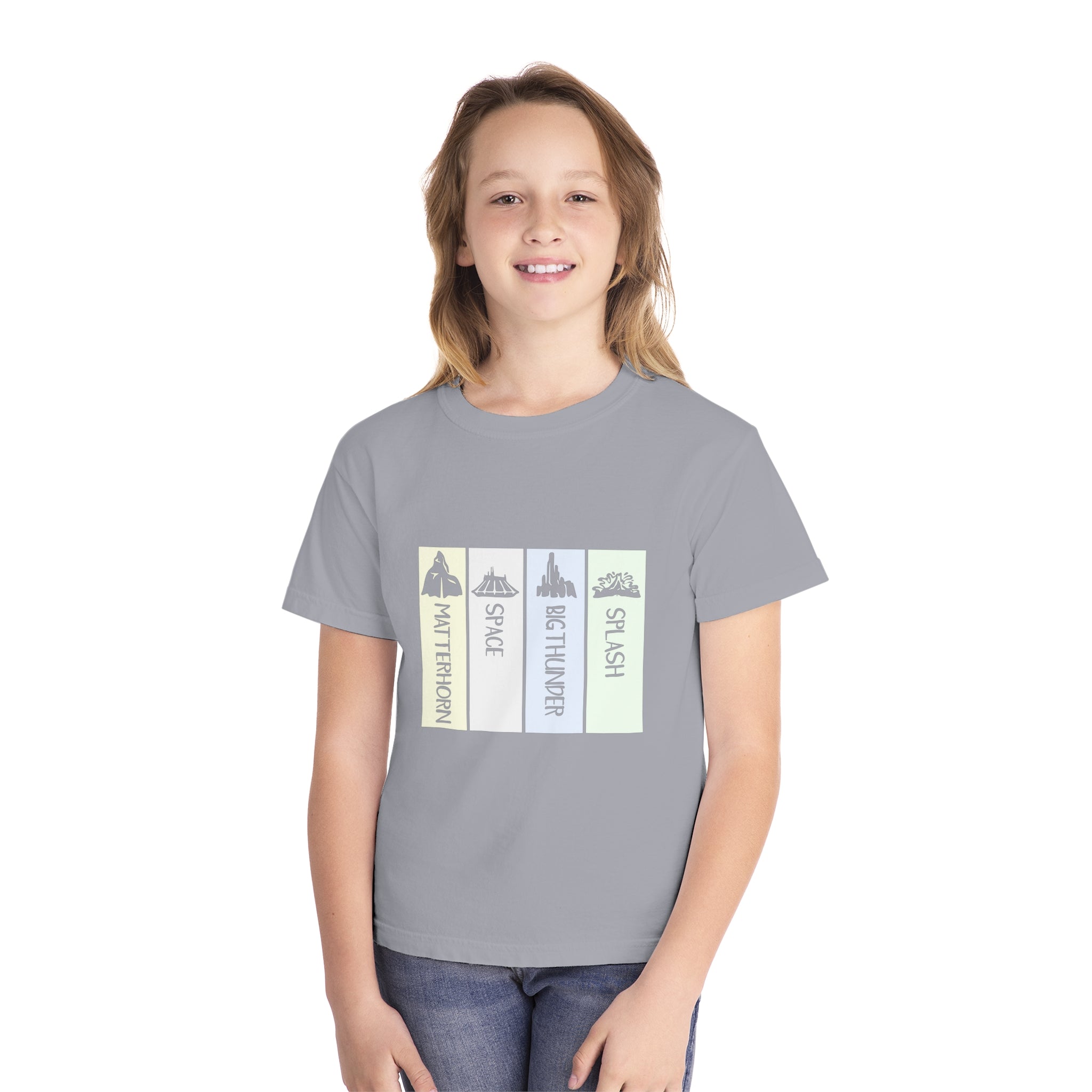 Adventure Awaits Youth Midweight Tee, The Mountains at Disneyland