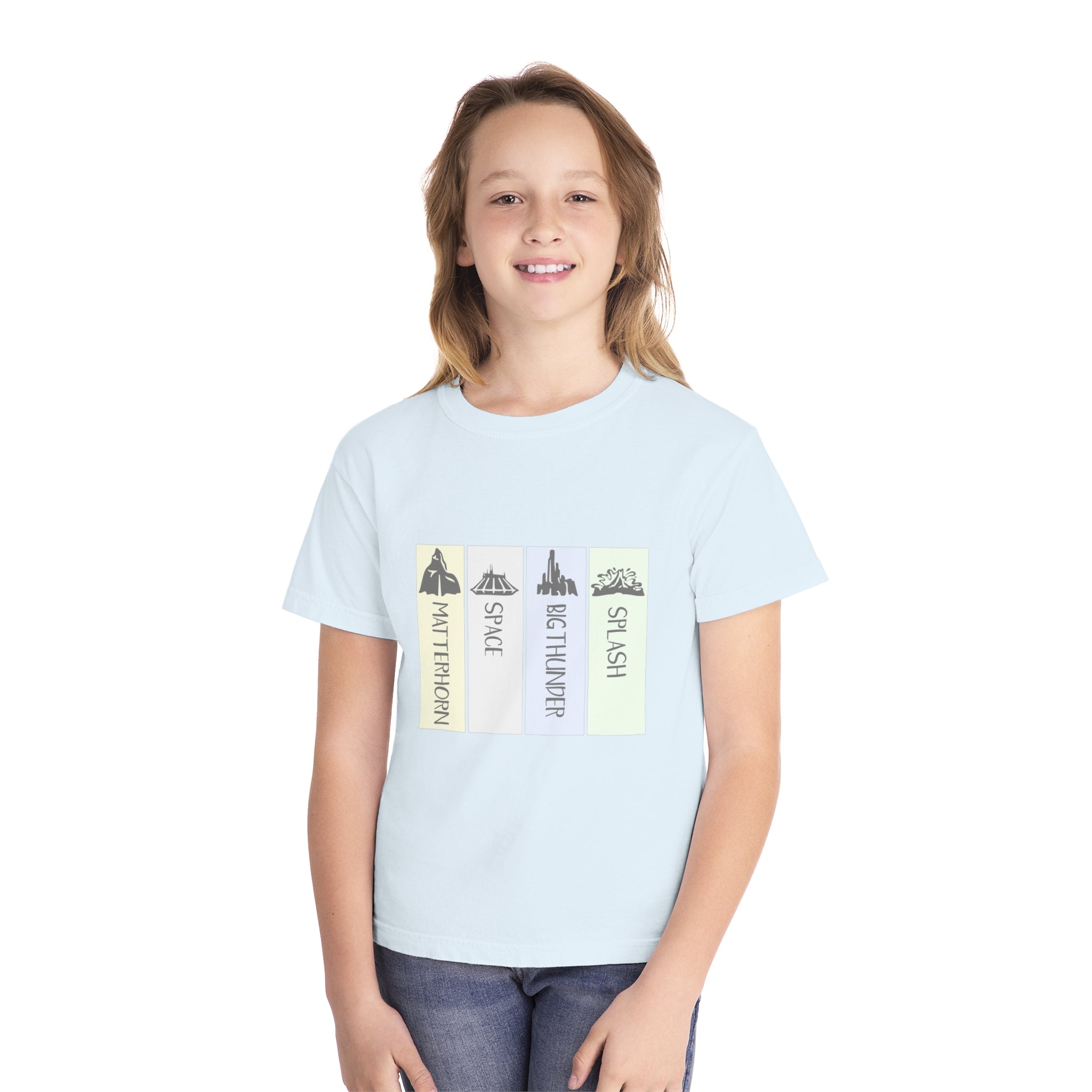Adventure Awaits Youth Midweight Tee, The Mountains at Disneyland
