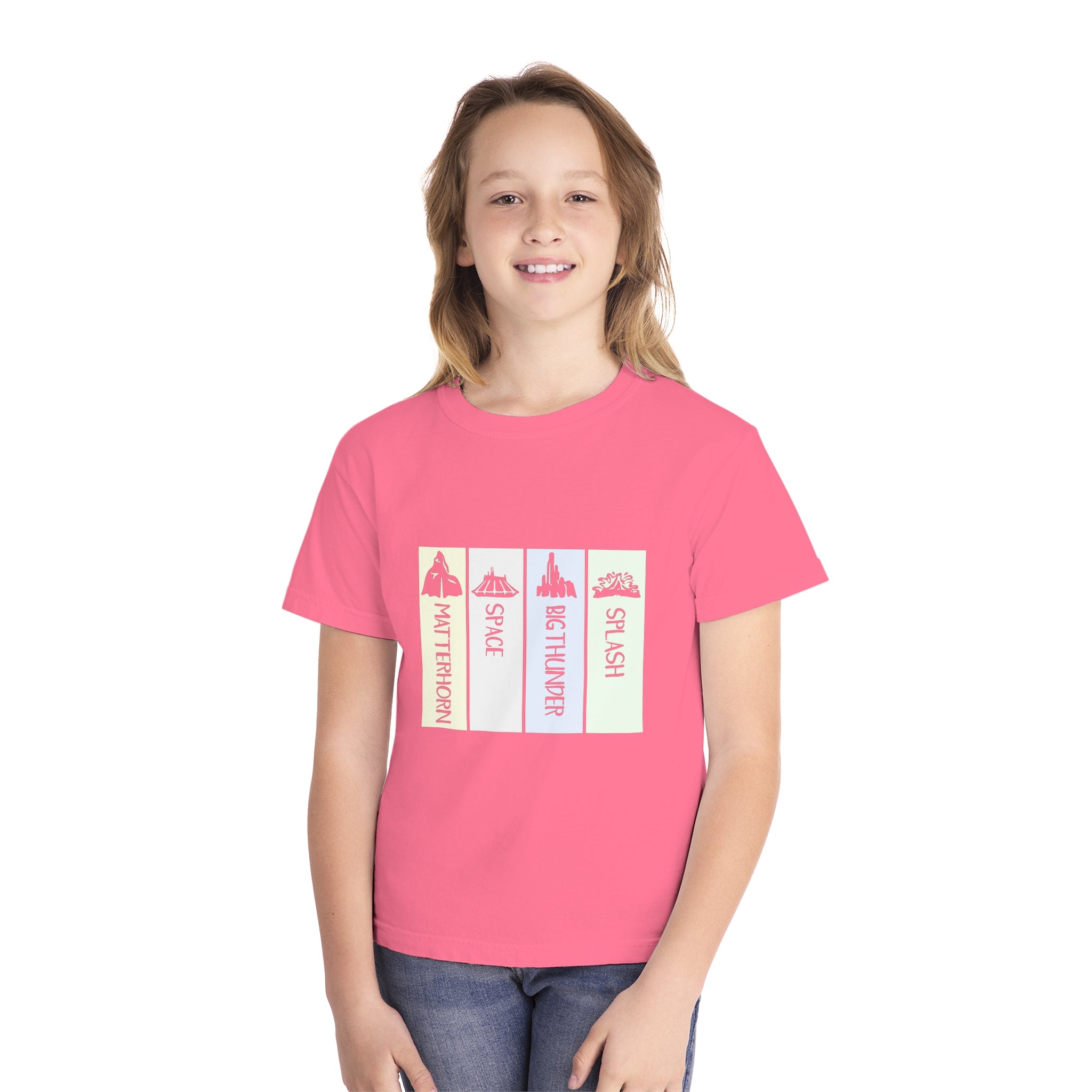 Adventure Awaits Youth Midweight Tee, The Mountains at Disneyland