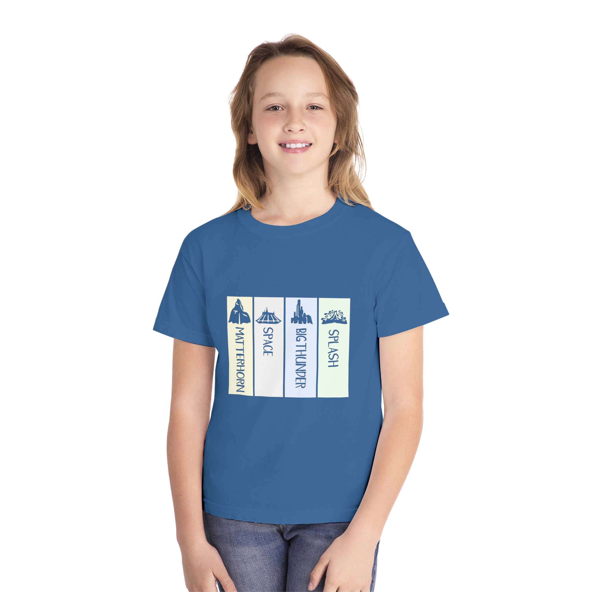 Adventure Awaits Youth Midweight Tee, The Mountains at Disneyland