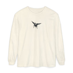 Pegasus Track & Field Long Sleeve T-Shirt - Unisex Garment-Dyed Graphic Tee