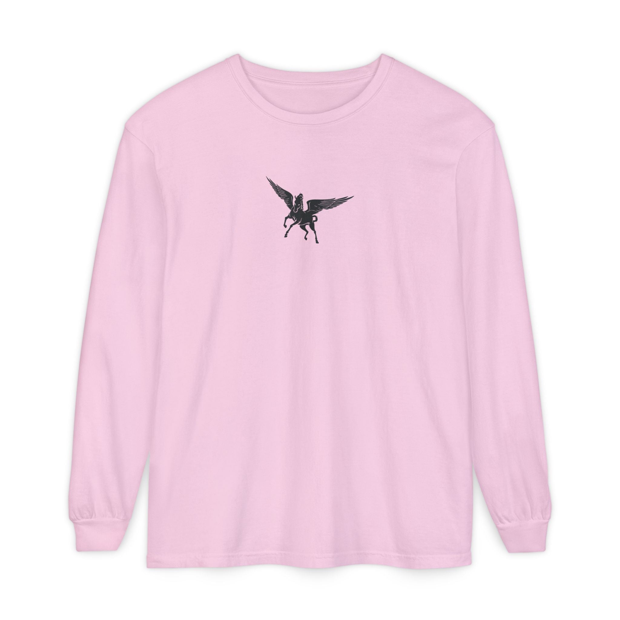 Pegasus Track & Field Long Sleeve T-Shirt - Unisex Garment-Dyed Graphic Tee