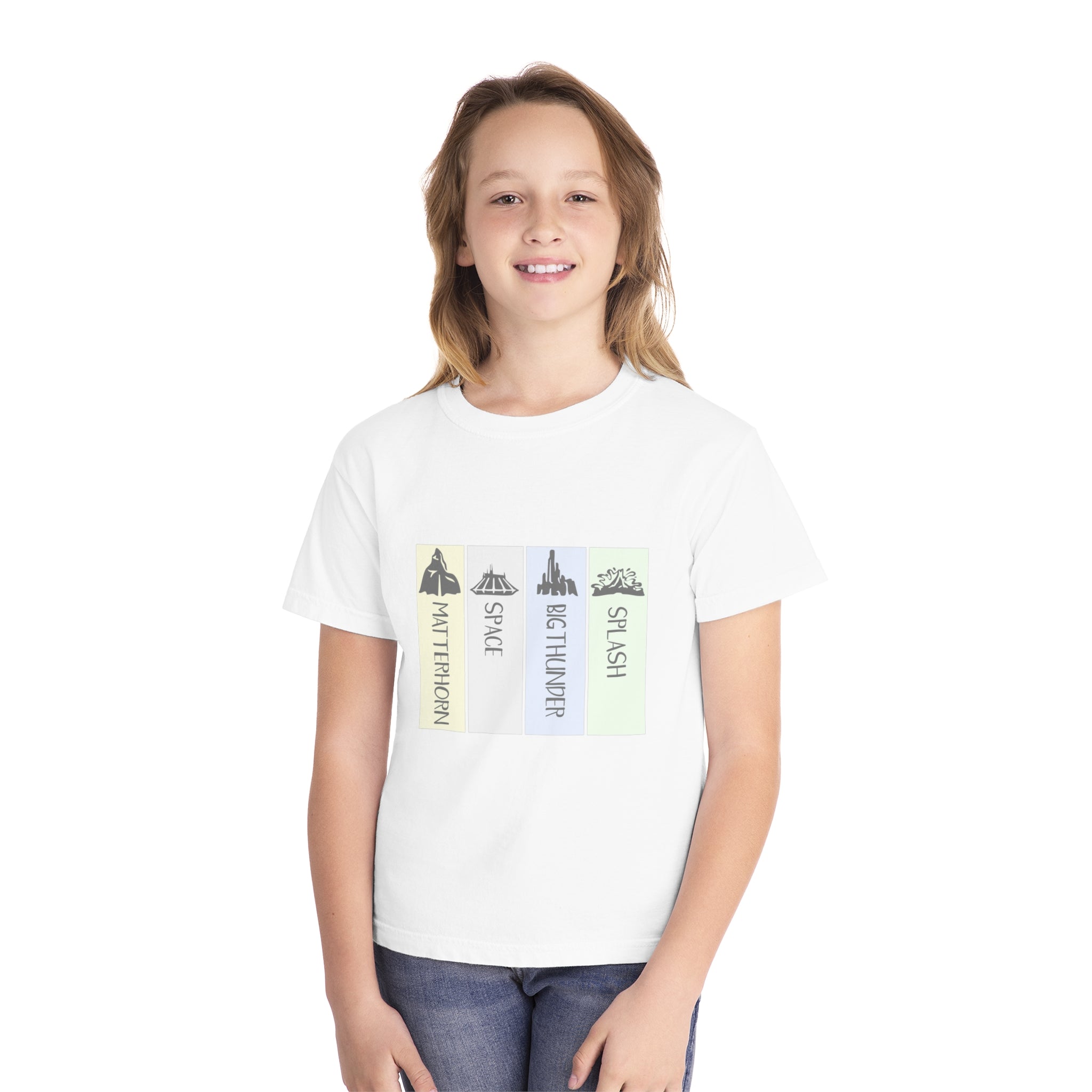 Adventure Awaits Youth Midweight Tee, The Mountains at Disneyland