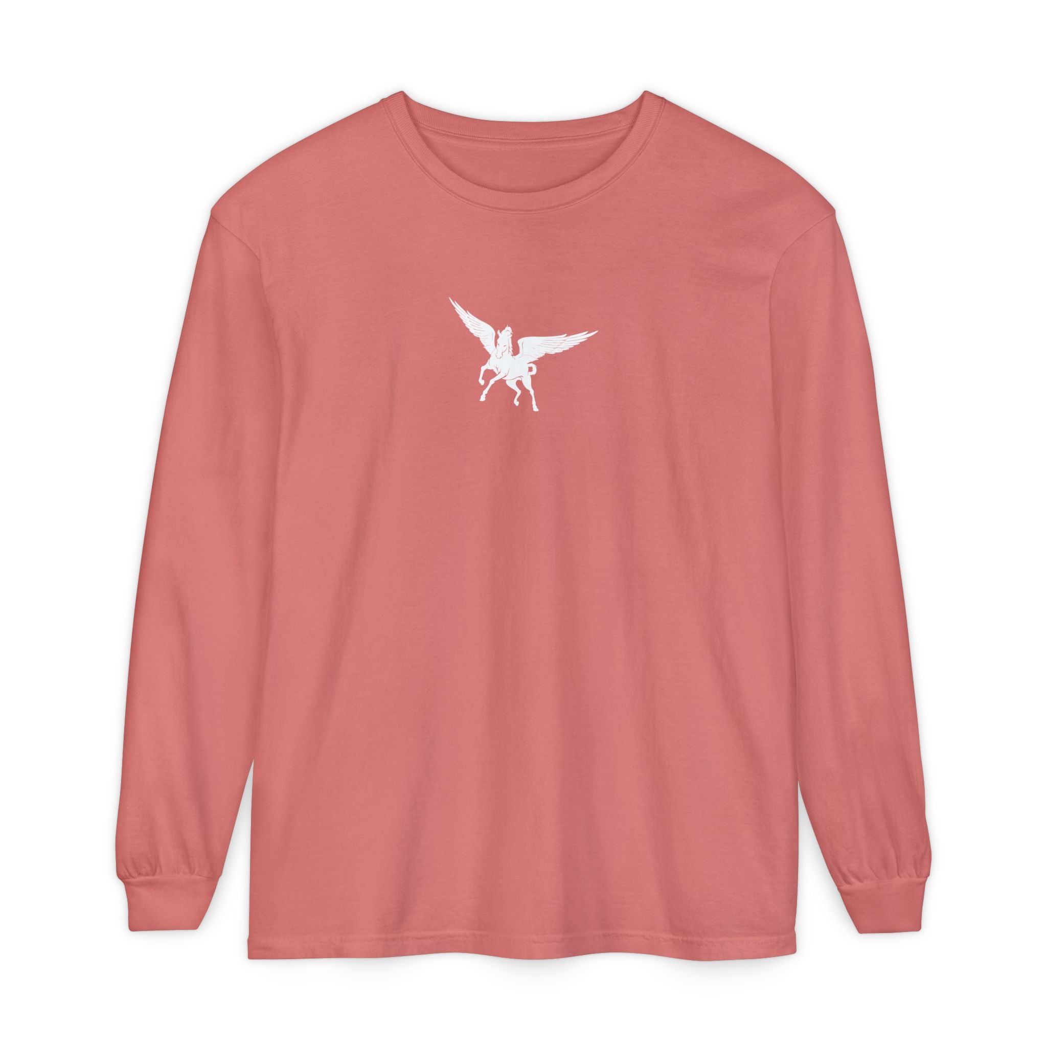 Pegasus Track & Field Long Sleeve T-Shirt - Unisex Garment-Dyed Graphic Tee