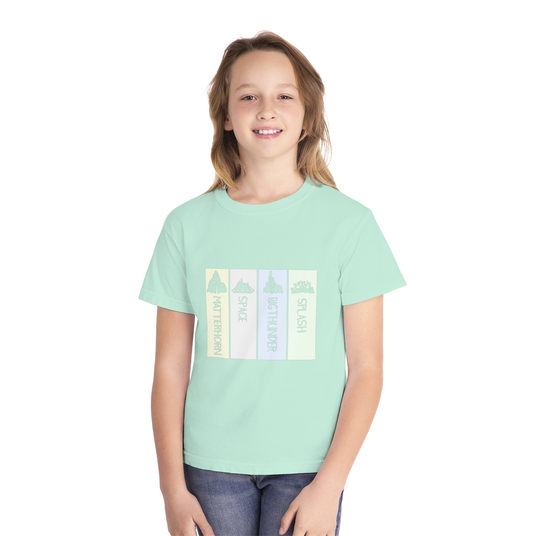 Adventure Awaits Youth Midweight Tee, The Mountains at Disneyland