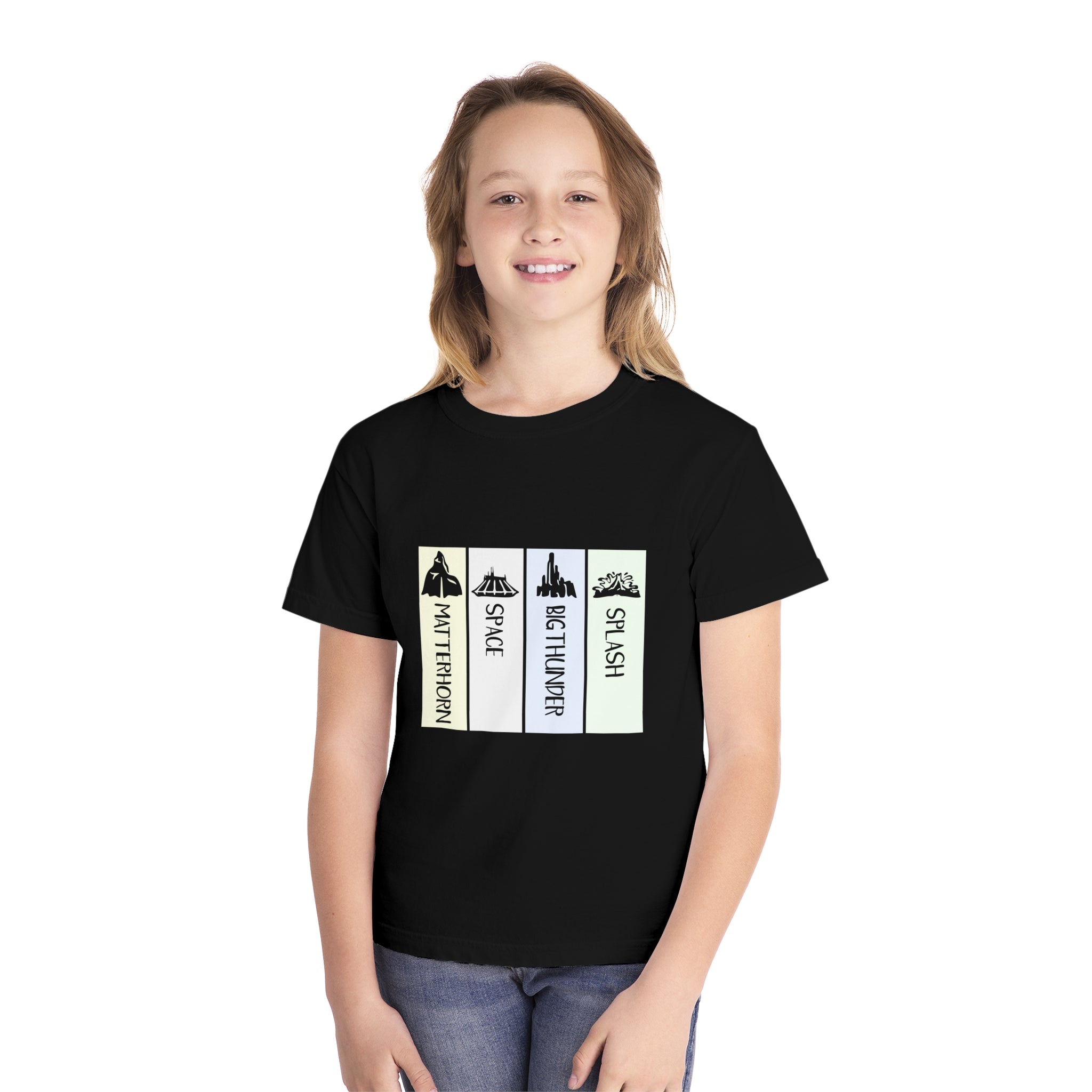 Adventure Awaits Youth Midweight Tee, The Mountains at Disneyland